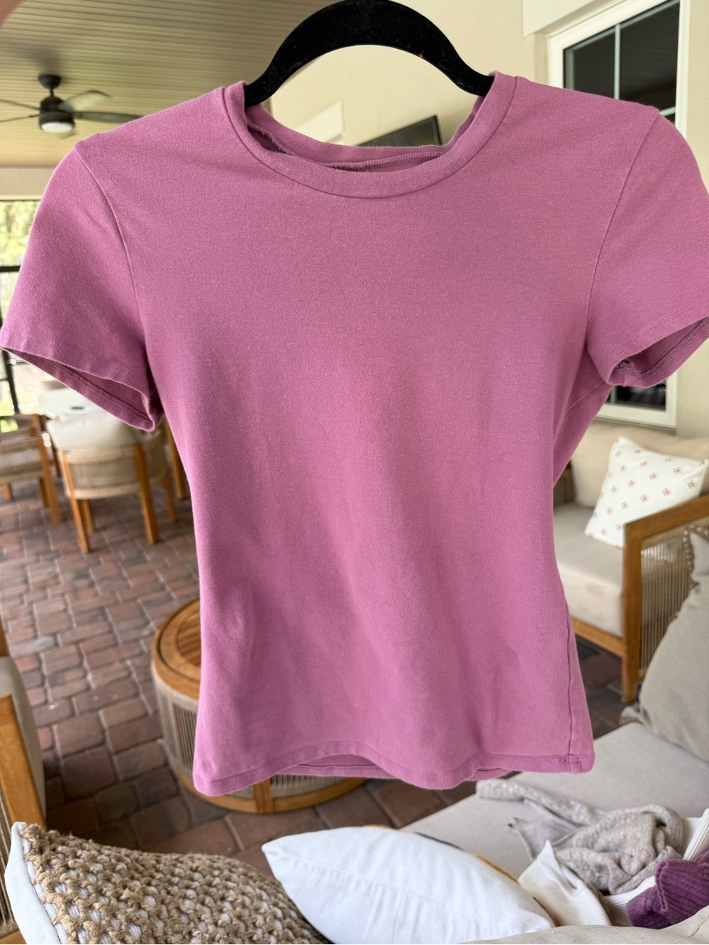 Abercrombie & Fitch Essential Tuckable Baby Tee - Plum